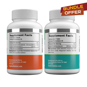 BUNDLE OFFER - Vitamin D3 + K2 (5000IU + 100MCG) + Vitamin B12 1000MG, Certified Halal