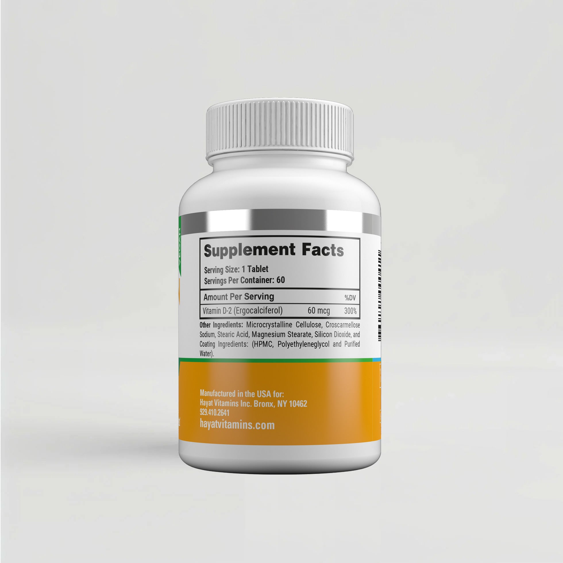 Hayat Vitamins Halal-Certified Vegan Vitamin D2 2400 IU