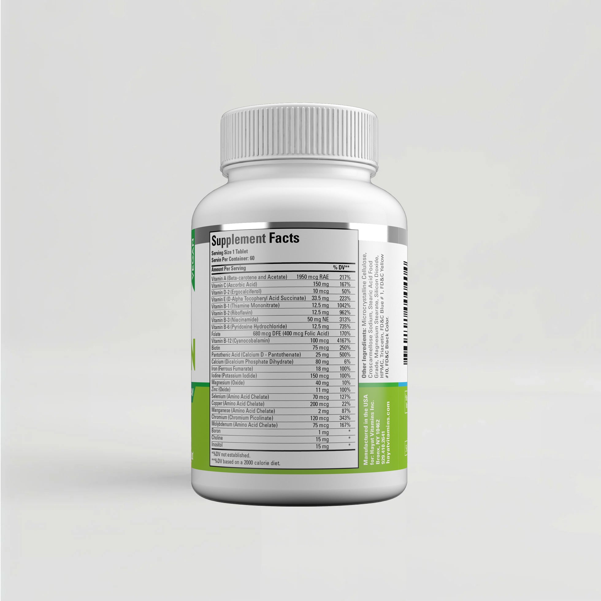 Hayat Vitamins Halal-Certified Vegan Multivitamin & Mineral Supplement
