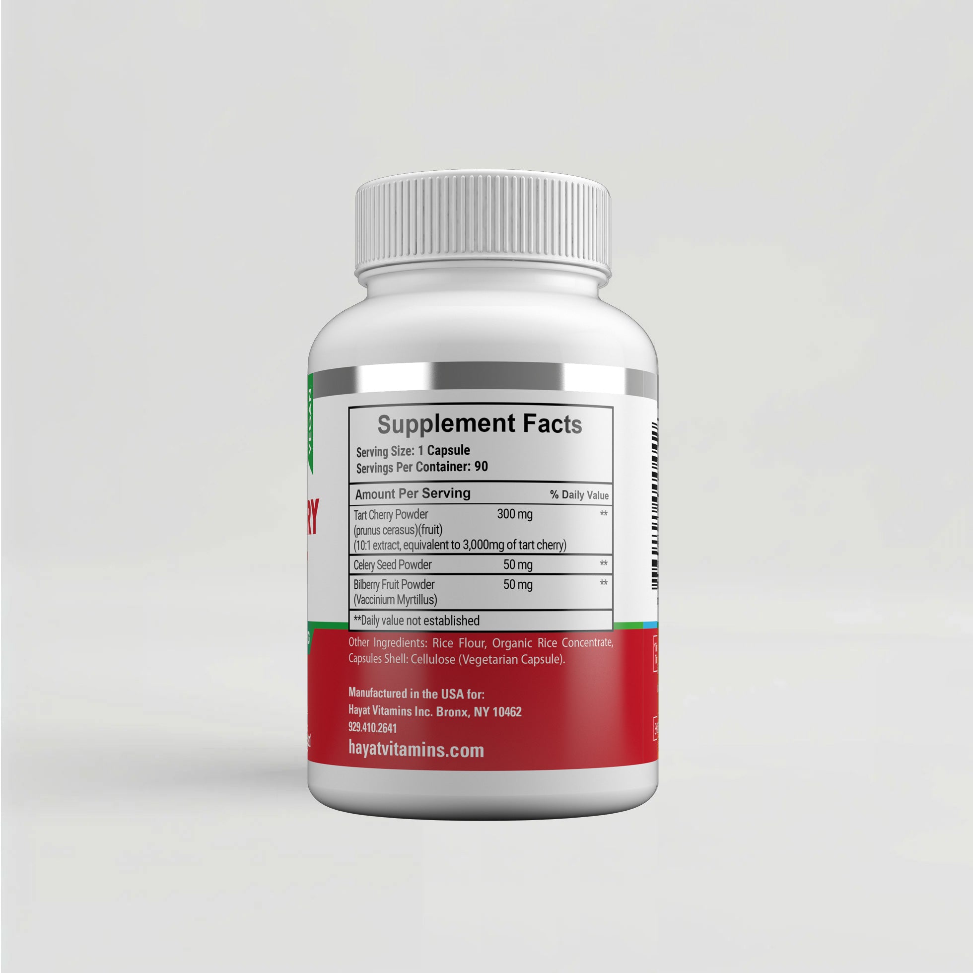 Hayat Vitamins Halal-Certified Vegan Tart Cherry Extract 3000 MG