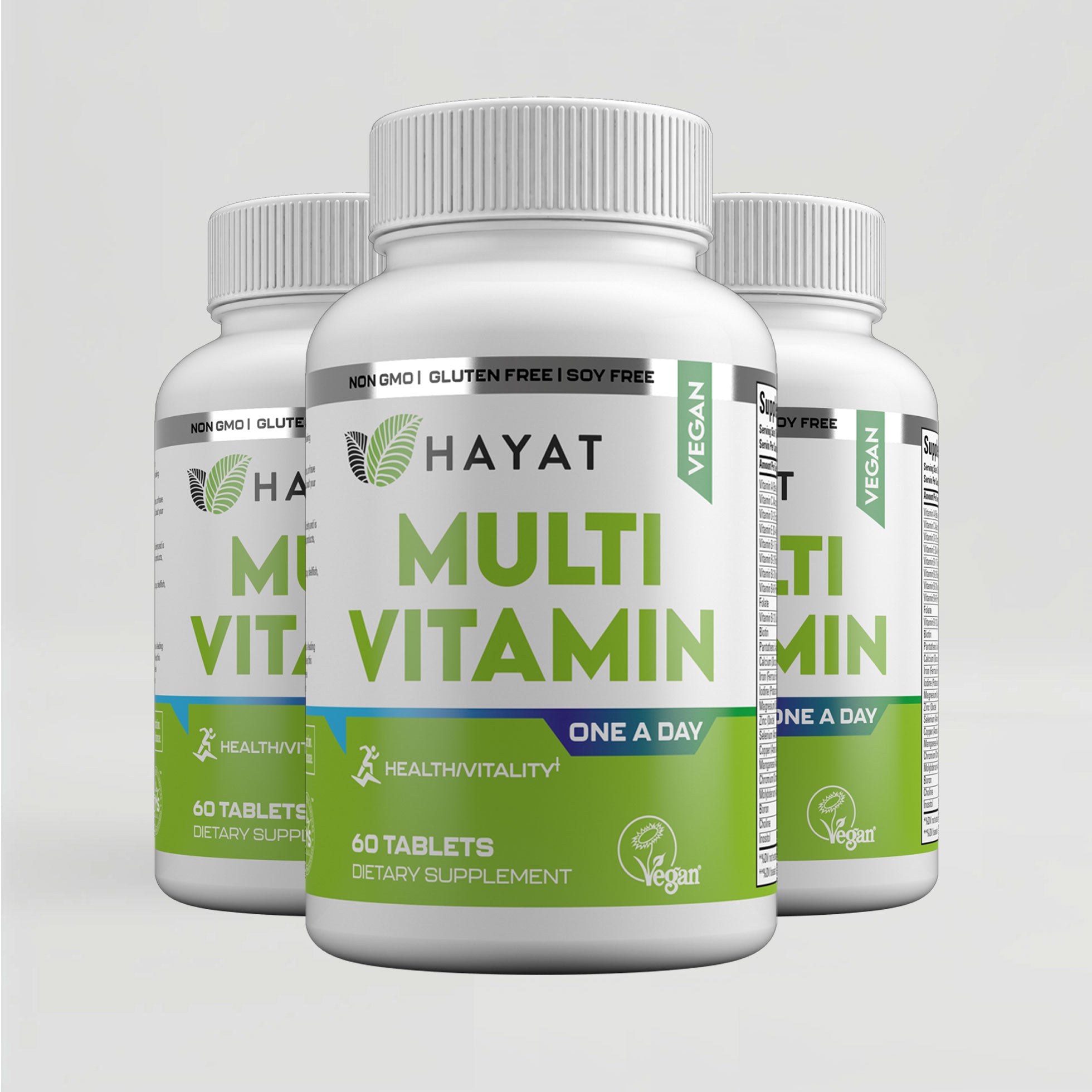 Hayat Vitamins Halal-Certified Vegan Multivitamin & Mineral Supplement (Pack of 3)