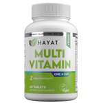 Hayat Vitamins Vegan Natural Multivitamin & Mineral Supplement, Certified Halal, 60 Tablets