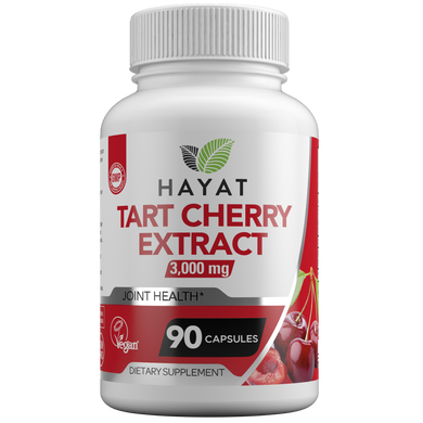 Hayat Vitamins Vegan Natural Tart Cherry Extract 3000 MG, Certified Halal, 90 Capsules