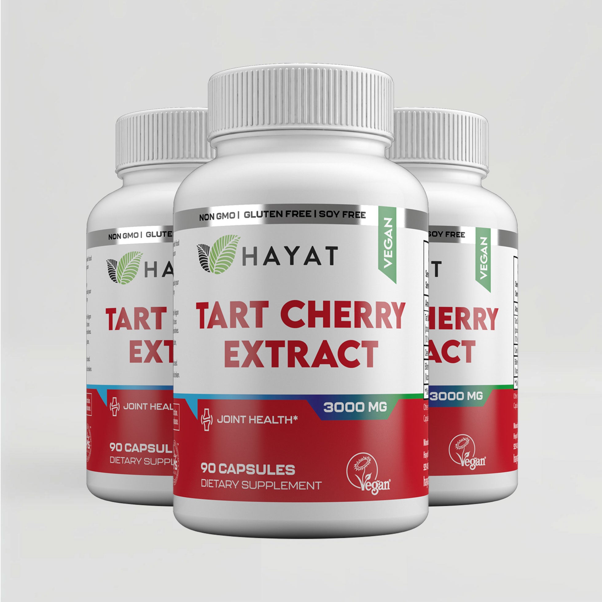 Hayat Vitamins Halal-Certified Vegan Tart Cherry Extract 3000 MG (Pack of 3)