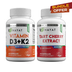 BUNDLE OFFER - Vitamin D3 + K2 (5000IU + 100MCG) + Tart Cherry Extract (3000MG), Certified Halal